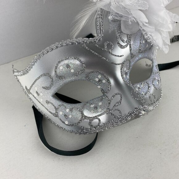 Masquerade Fancy Disguise Party Custom Dress Up Mystery Black Gray Tie Back D - Picture 4 of 7